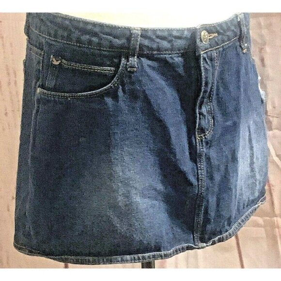 Selena Gomez Dream Out Loud Distressed Mini Jean Skirt Juniors Size 13 Blue - Picture 1 of 10